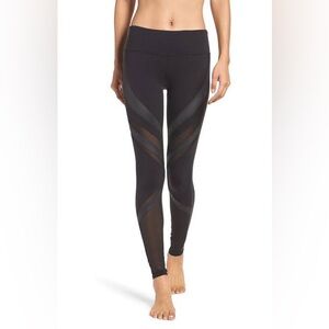 Alo Yoga Epic Leggings Black High Rise Mesh Panel Size M